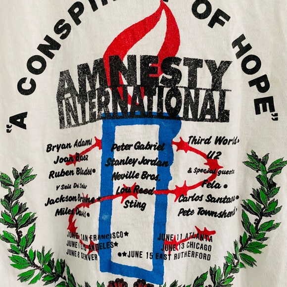 Vintage 1986 Amnesty International Concert T Small - Picture 4 of 4